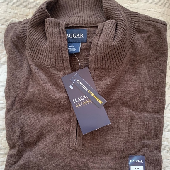 NWT Haggar Cashmere Quarter-Zip Sweater Size Medium - Picture 5 of 7